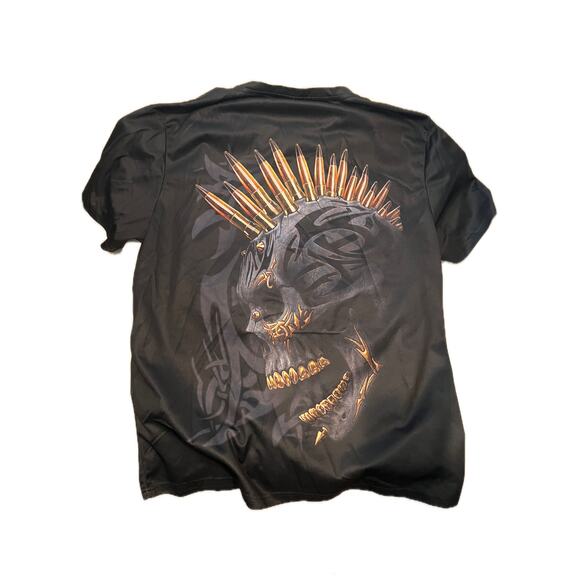 Punk Mohawk Skull 100% Polyester T-Shirt Mens XXL - Picture 2 of 3